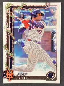 Foto de murciélago bastón de caramelo Topps Holiday Image Variation SP #150 2025 Juan Soto Mets - Imagen 1 de 2