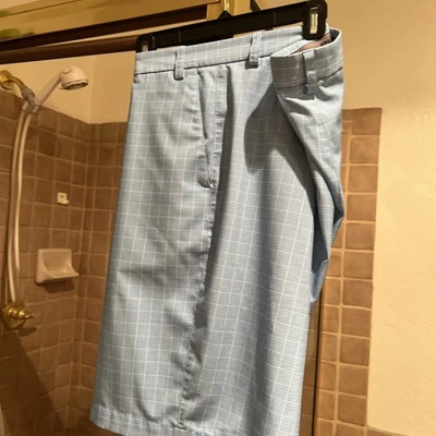 Roundtree and York Checkered Shorts Light Blue and White Size 50 - Image 1 of 4