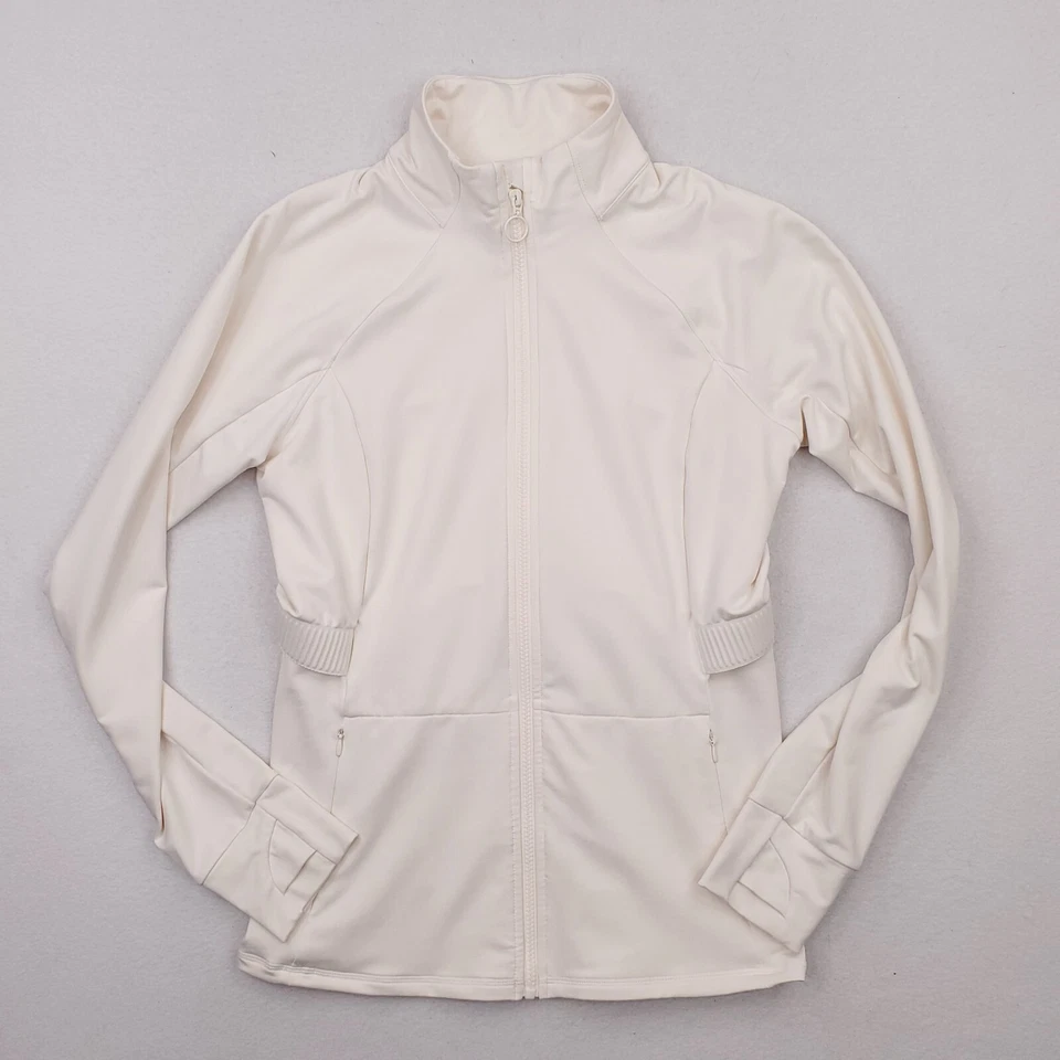 Fabletics Jacket Womens Large Cream Trinity Cold Weather Performance Track Coat - Image 1 of 4