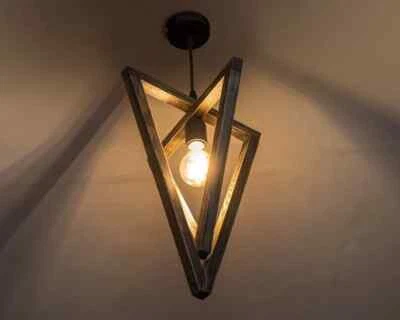 abajur suspenso, abajur de madeira, iluminação pendente, abajur de madeira, decoração para casa - Imagem 1 de 4