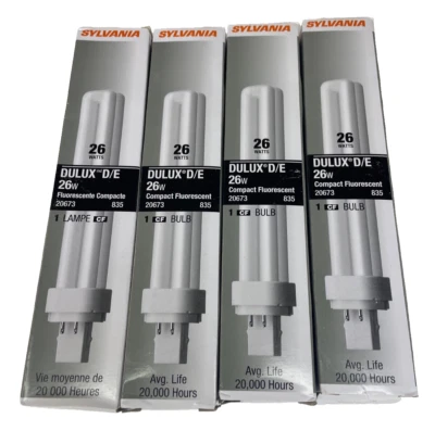 Lot of 4 SYLVANIA 20673 CF26DD/E/835/ECO Light Bulb - Image 1 of 2