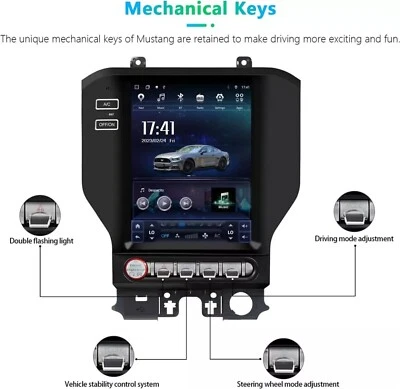 10.4''For Ford Mustang 2015-2021 Android 13 Car Radio Stereo CarPlay Tesla style - Image 1 of 4