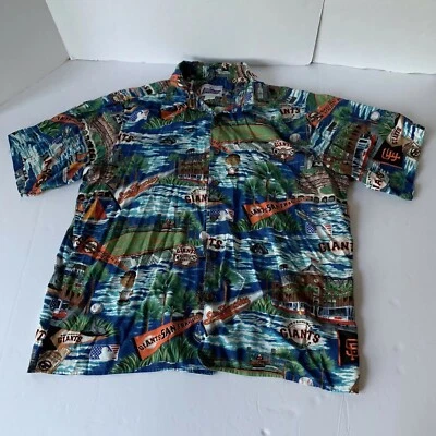 Camisa Hawaiana Para Hombre Reyn Spooner AT&T Park Inaugural Gigantes de San Francisco Grande Foto 1 de 4