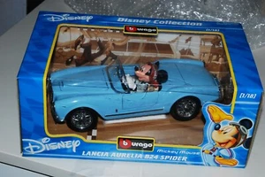 Bburago 1:18 2104 Disney Mickey Mouse Lancia Aurelia B24 Spider Pale blue - Picture 1 of 3