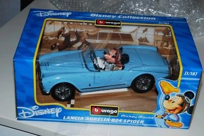 Bburago 1:18 2104 Disney Mickey Mouse Lancia Aurelia B24 Spider Pale blue - Image 1 of 3