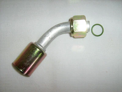A/C FITTING,BEADLOCK CRIMP,FEMALE O RING 45 DEGREE  #10 NUT/HOSE BL1313 35B1313 - Image 1 of 2