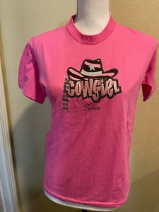 Just Kiddin Kids Cow Girl Texas T-Shirt Top Size Small 14-16 Pink Short Sleeve - Picture 1 of 4