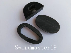 Big Sized Black Buffalo Horn Kurikata Kojiri Koiguchi - 35 mm Katana Saya Habaki - Picture 1 of 12