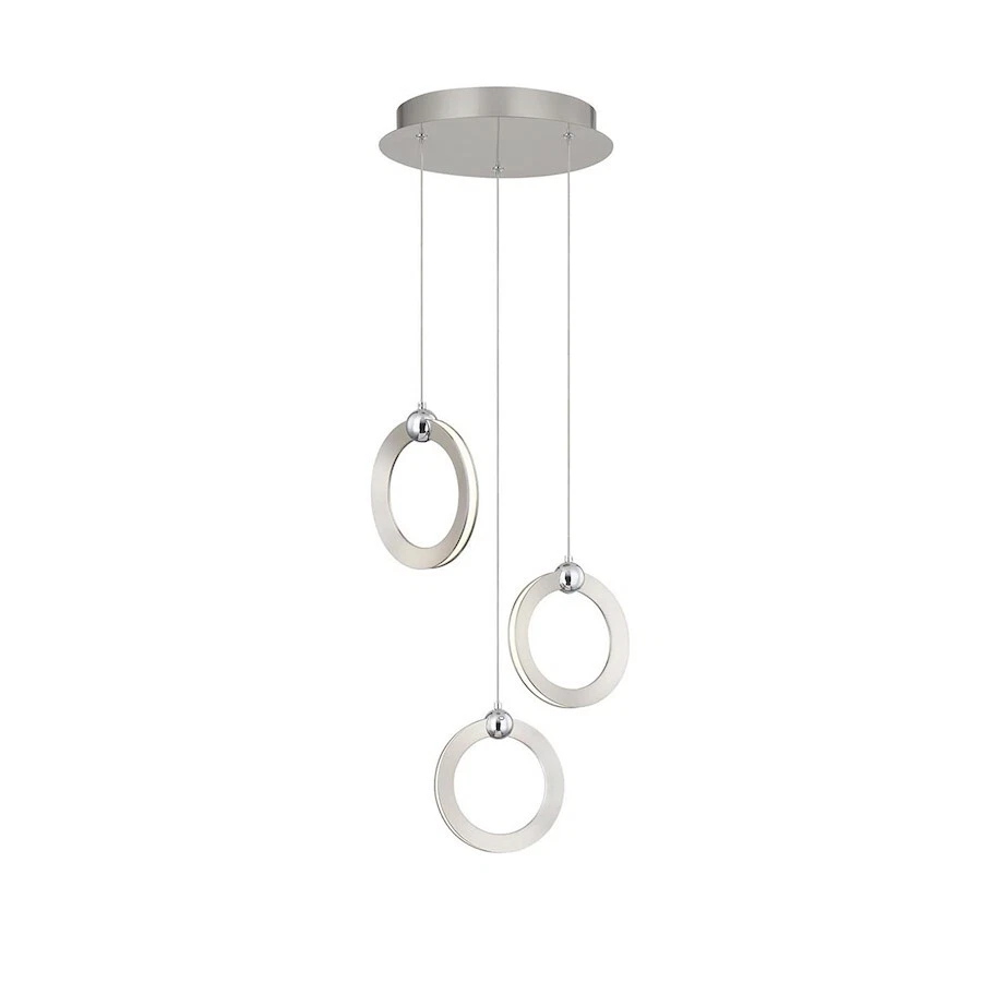 Justice Evolv Hermosa LED 3-Light Multi-Pendant, Nickel/Chrome - NSH-8123-NCCR - Image 1 of 1