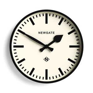 NEWGATE® Number Three Railway Wall Clock - Matt Black - Marker Dial - Picture 1 of 5