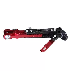 Universal Adjustable Aluminum Alloy Motorcycle Side Stands Kickstand Red - Picture 1 of 8