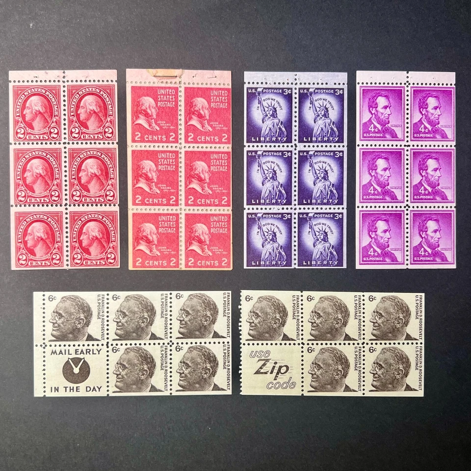 1923, 1942, 1954, 1958, 1968 - LOT of (6) US Booklet Panes of (6); MINT, Prexie - Image 1 of 4