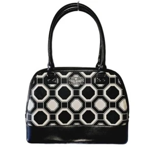 Kate Spade Geometric Canvas/Leather Boston Bag, Satchel- EUC Restored, RTW! - Picture 1 of 8