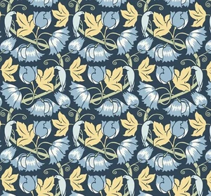 Cotton Fabric Voysey Birds in Nature Birds & Poppies Craft Fabric Material - Picture 1 of 3
