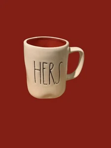 Rae Dunn Artisan Collection By Magenta HERS Mug White And Black NEW - Picture 1 of 5