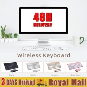 Waterproof 2.4GHz Wireless Set Keyboard Mouse PC Gamer Laptop Desktop Ultra-Slim - Picture 1 of 14
