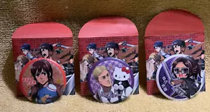 Attack on Titan and Sanrio's Hello Kitty Pin Badge + Hange Zoe + Sasha Braus - Picture 1 of 4