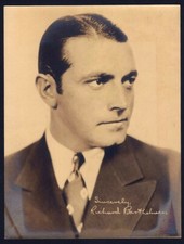 Richard Barthelmess silent era movie star 6x8 with facsimile signature