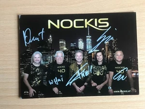 Tarjeta de autógrafo Nockis firmada orig MÚSICA SCHLAGER ROCK POP #6194 - Imagen 1 de 1