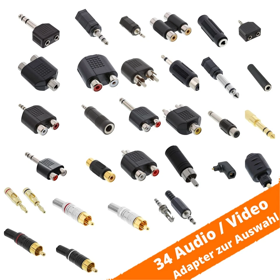 INLINE Audio Video Adapter Cinch Kline Toslink S-VHS Scart - 34 Stück zur Auswahl