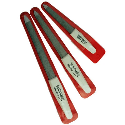 SOLINGEN GERMANY 3 Nagelfeilen Solingen Saphir Metall Profi Feile Nagelfeile 20/10/9 cm fein-grob