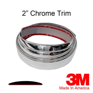 2'' X 50 ft CHROME TRIM Interior Exterior Body Side Bumper Door Rocker Molding - Imagen 1 de 2