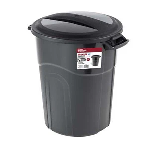 20 Gallon Heavy Duty Plastic Garbage Can, Included Lid, Black - Picture 1 of 9