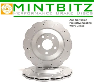 PER AUDI RS4 B8 COPPIA DISCHI FRENO POSTERIORI 330mm 8K0615601G 2012-2015 Forati Rivestiti - Foto 1 di 6