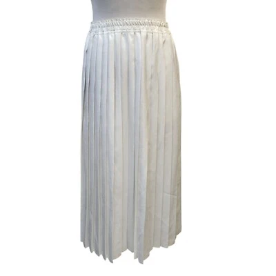 Windsmoor Vintage 80's Skirt Long White Pleated Women's 14 W32 - Image 1 of 4