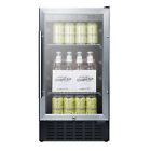 Summit SCR1841BCSS 18" One Section Beverage Center with Glass Door, Stainless...