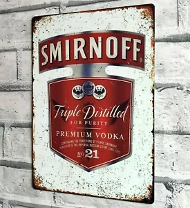 Bar Signs SMIRNOFF VODKA Large Vintage Style Home Bar Sign Pub Man Cave Shed - Picture 1 of 4