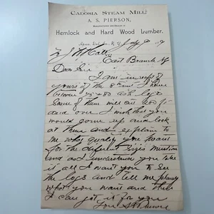 Antique Steam mill hard wood lumber billhead letter head documents Hand Written - Picture 1 of 3