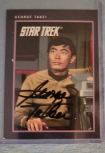 GEORGE TAKEI AUTOGRAPH Card Star Trek  W/Ultro Pro Sleeve - Picture 1 of 2