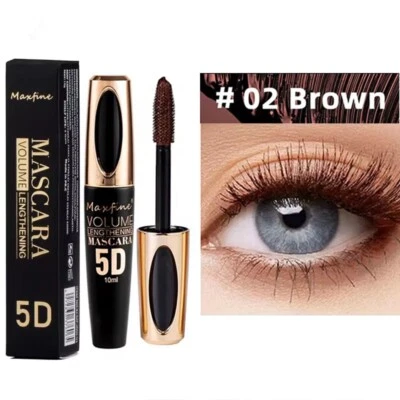 5D Fiber Lashes Volume Lengthening Curling Long-lasting No Smudge Mascara Brown - Image 1 of 4