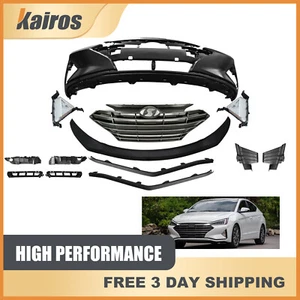 Front Bumper Set W/Fog Lamp Complete Set For 19-20 Hyundai Elantra Korea Built - Picture 1 of 6