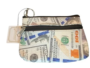 Princess Accessories $100 Printed Coin Keychain Zipper Purse/Wallet 13 X 9 - Picture 1 of 3