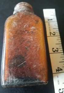 Whitehall Embossed Amber Glass Anacin Medicine Bottle W/O Cap Antique- - Picture 1 of 5