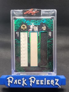 2020-21 LEAF SUPERLATIVE HOCKEY EMERALD ROY BRODEUR HASEK TRIPLE PADS RELIC #4/4