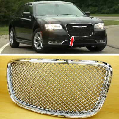 Chrome Bentley Look Front Grille Grill Cover Insert For Chrysler 300 300C 300S - Image 1 of 4