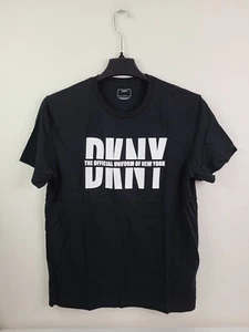 Camiseta DKNY Para Hombre Negra Dividida Sólida/Contorno Logo Talla S NUEVA - Imagen 1 de 10