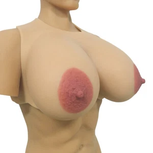 IVITA G Cup 6XL Silicone Oval Breasts Vest Style Big Areola Fake Boobs Enhancer - Picture 1 of 6