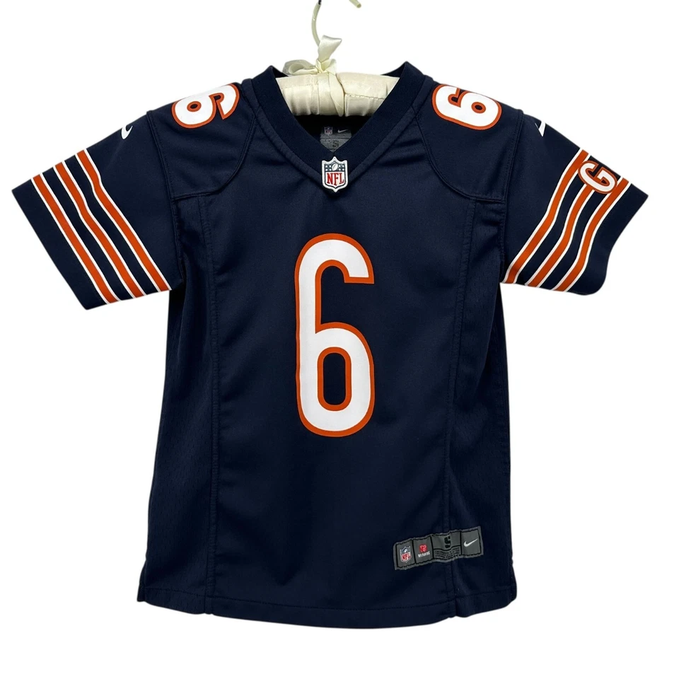 Camiseta Nike Niños Pequeña Chicago Bears Jay Cutler #9 Malla Azul Marino NFL Sobre el Campo Foto 1 de 4