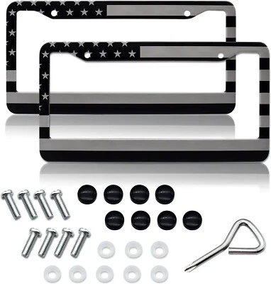 2x Metal For Toyota US Flag Car License Plate Frame Front Rear Cover Accessories Foto 1 de 4