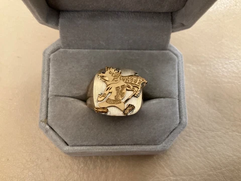 14K Yellow Gold Kansas State University Wildcats Mascot On Sterling Silver Ring Cover