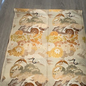 Antiguo kimono de seda Maruobi - 4m de largo 68 cm de ancho - albaricoques/marrón - rueda - Imagen 1 de 11