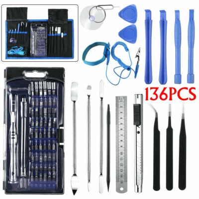 136pcs Repair Opening Tool Kit Screwdriver Set For Phones iPad PC Electronics - Image 1 of 4