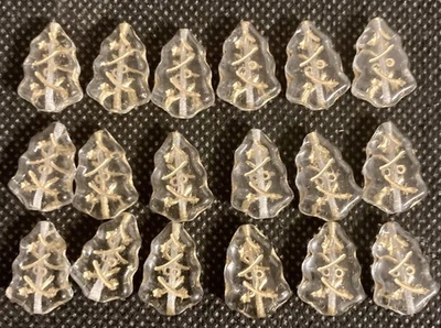 Lote de 18 cuentas transparentes de vidrio para árbol de Navidad 17 mm checo con incrustaciones de oro Foto 1 de 3