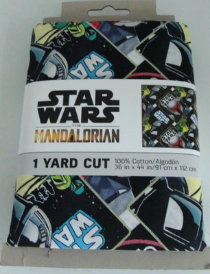 NIP Star Wars Mandalorian 1 Yd Cut 36 x 44in 100% Cotton Fabric Quilt Craft Sew - Image 1 of 4