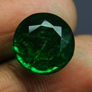 Round Cut CERTIFIED 7 Carat Natural Emerald Green Colombian Loose Gemstone - Picture 1 of 7