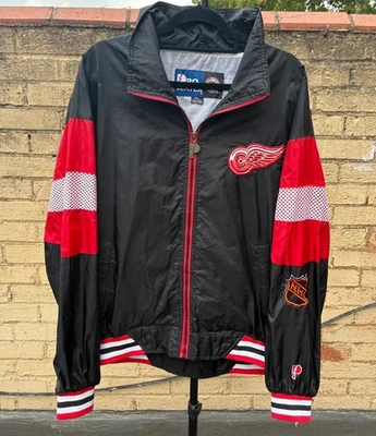 Vintage Pro Player Detroit Red Wings NHL Jacket (L) Black Red Embroidered 90s - Image 1 of 4